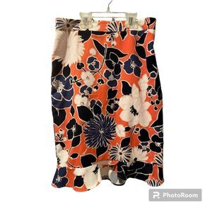 Ann Taylor Factory Hawaiian Floral ruffle Skirt Women’s size 4